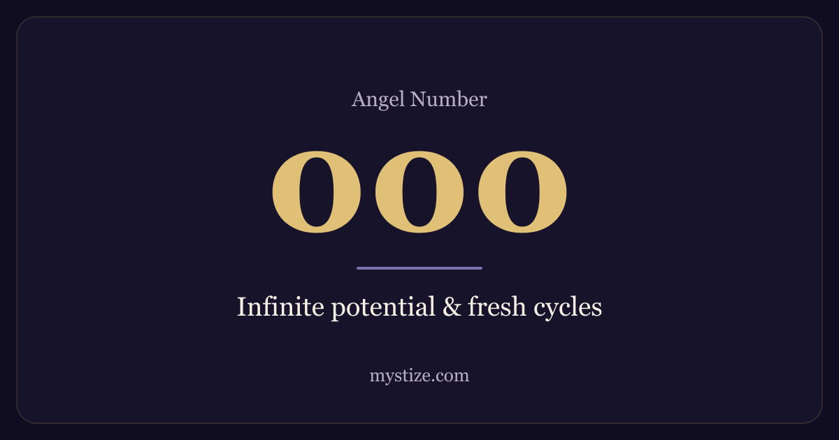 Angel number 000 — Infinite potential & fresh cycles
