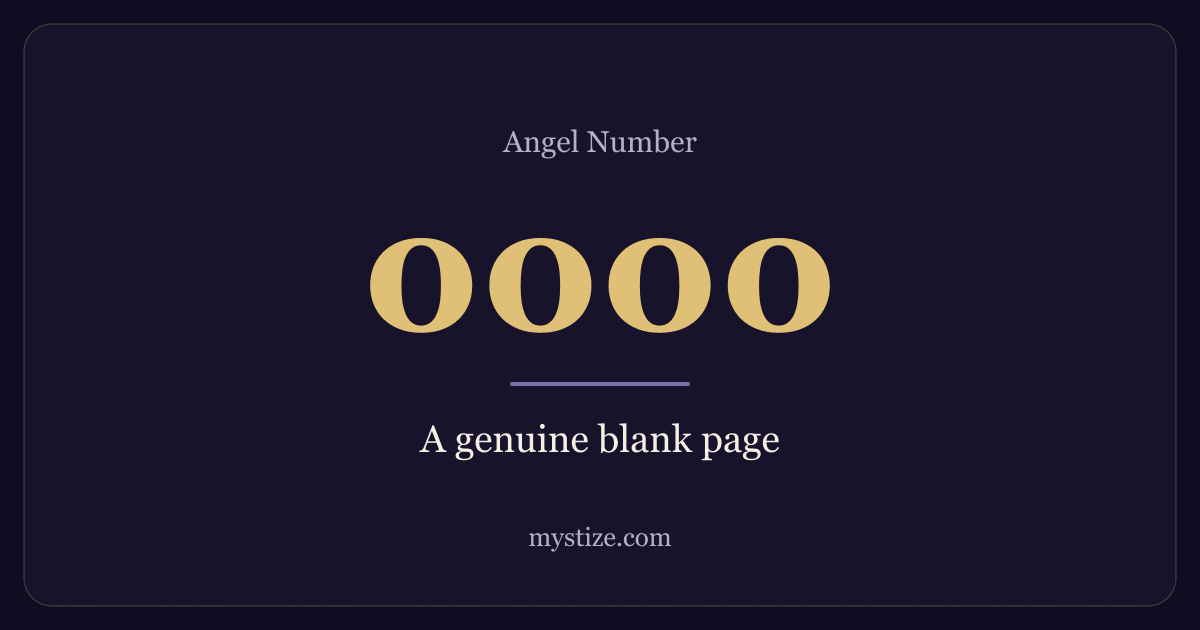 Angel number 0000 — A genuine blank page