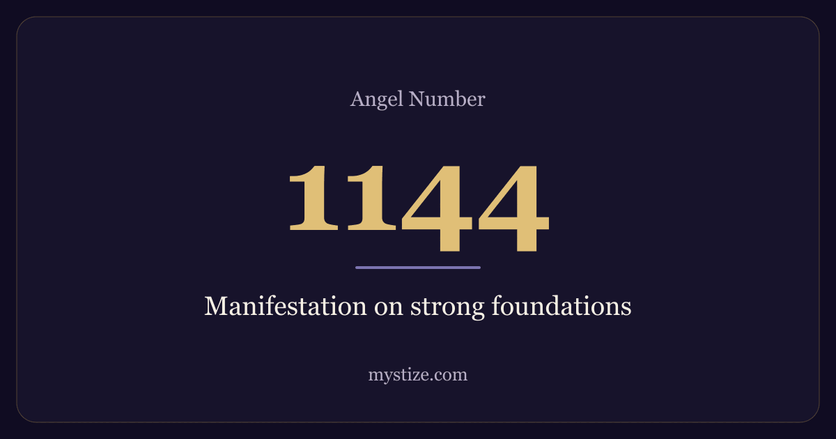 Angel number 1144 — Manifestation on strong foundations