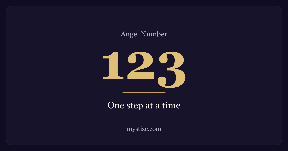 Angel number 123 — One step at a time