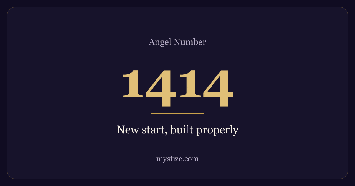 Angel number 1414 — New start, built properly