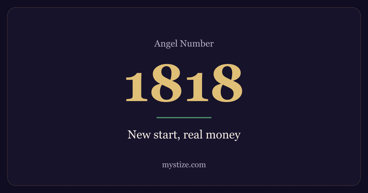 Angel number 1818 — New start, real money