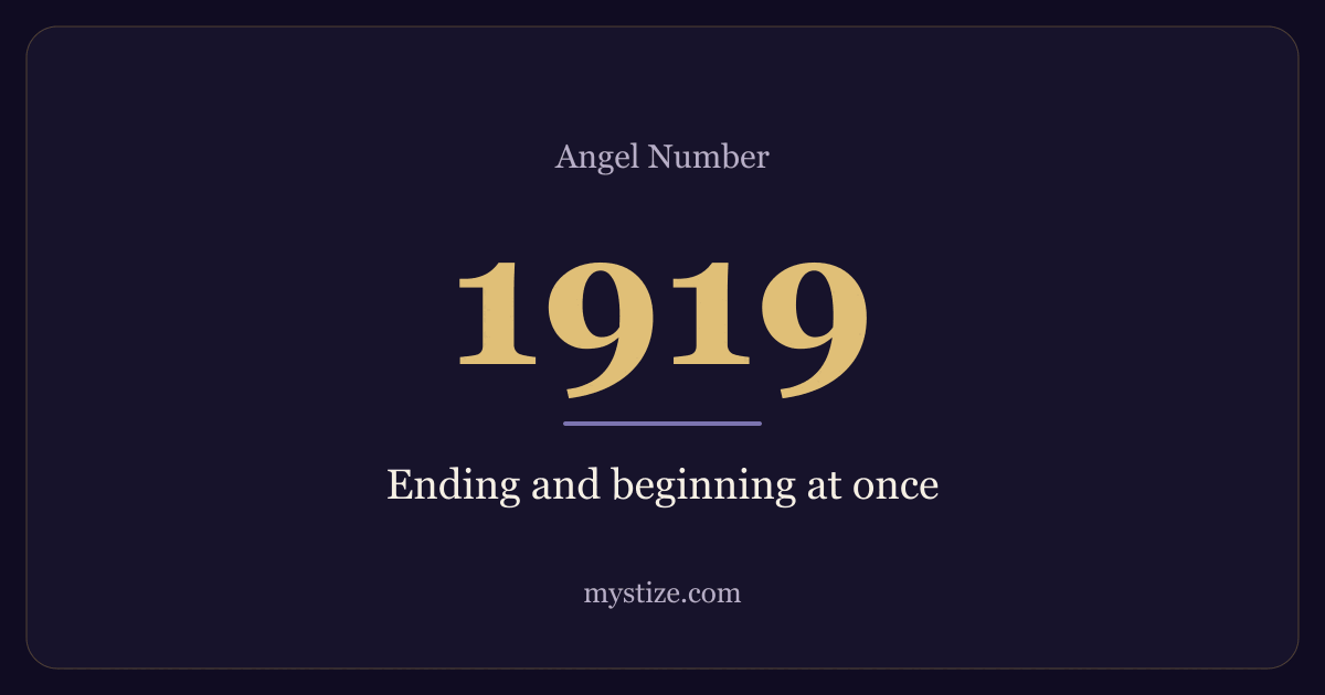 Angel number 1919 — Ending and beginning at once