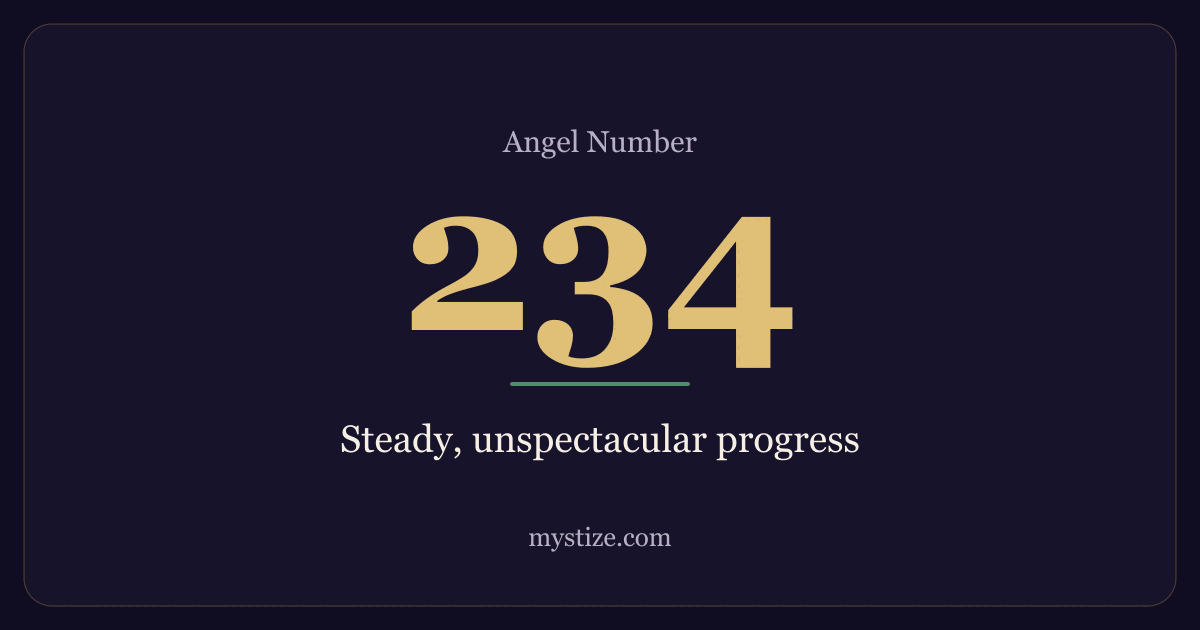 Angel number 234 — Steady, unspectacular progress