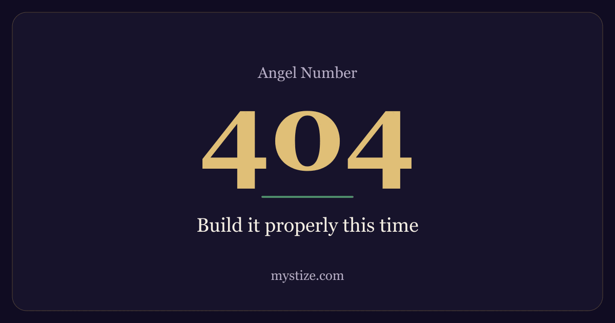 Angel number 404 — Build it properly this time