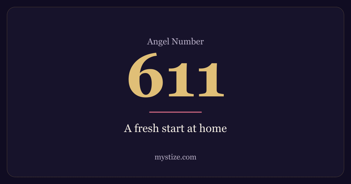 Angel number 611 — A fresh start at home