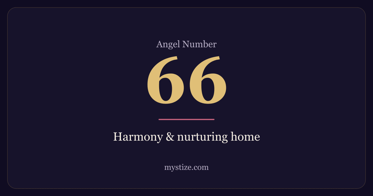 Angel number 66 — Harmony & nurturing home