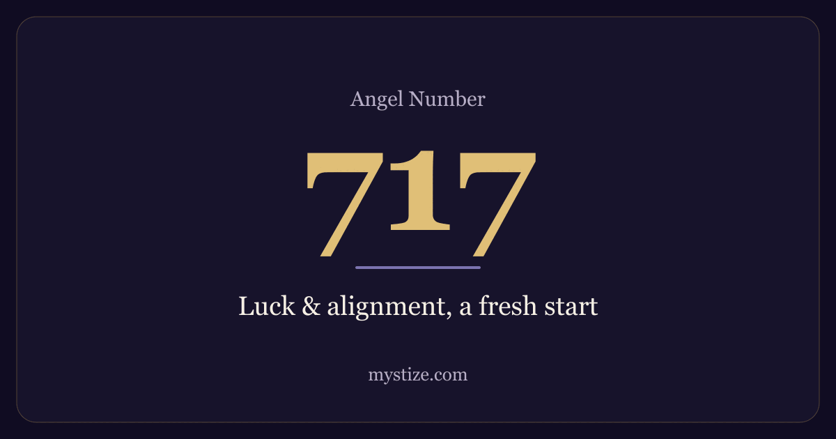 Angel number 717 — Luck & alignment, a fresh start