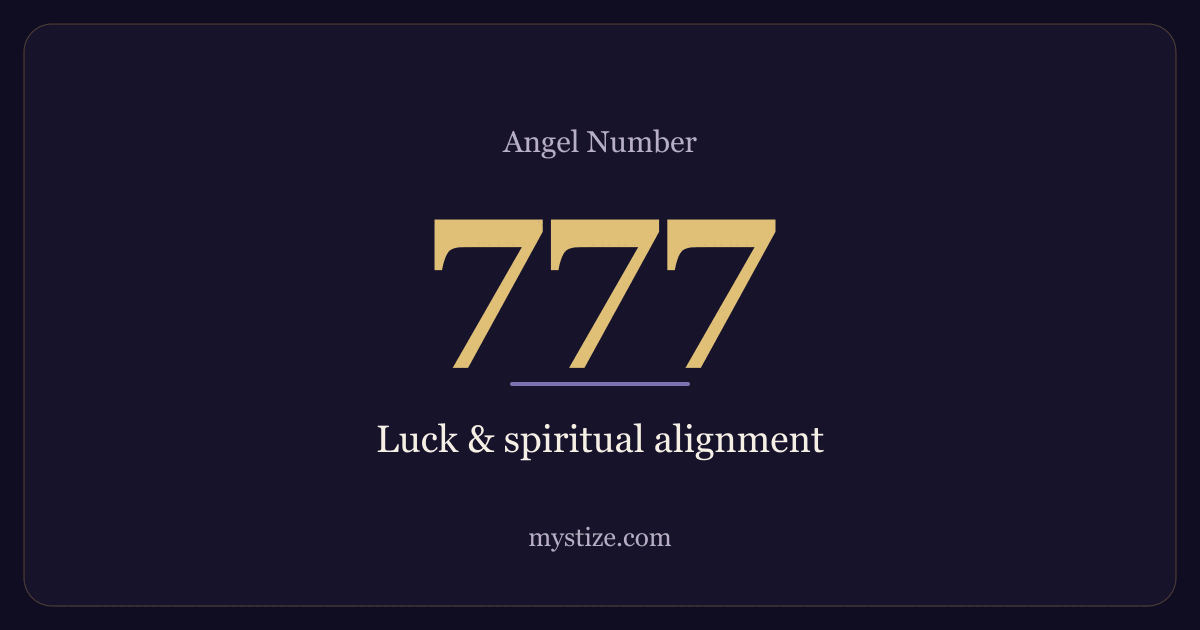 Angel number 777 — Luck & spiritual alignment