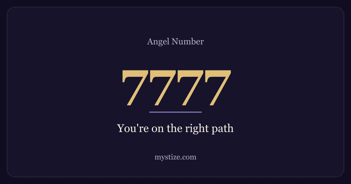 Angel number 7777 — You're on the right path