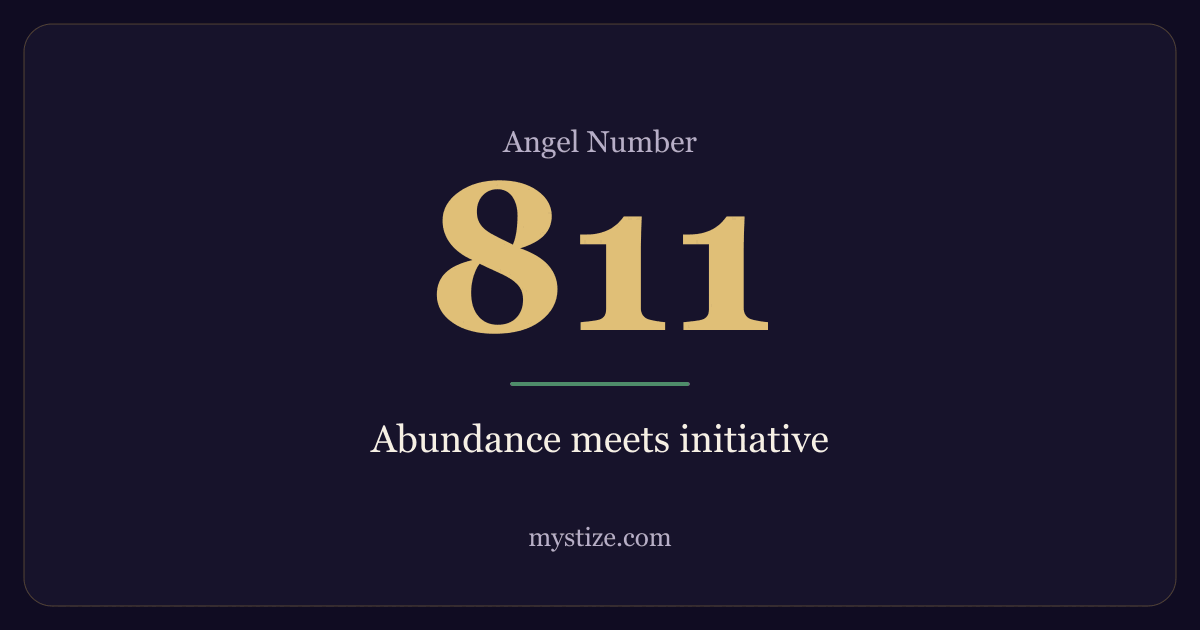 Angel number 811 — Abundance meets initiative