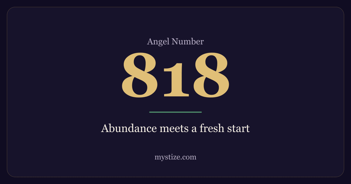 Angel number 818 — Abundance meets a fresh start