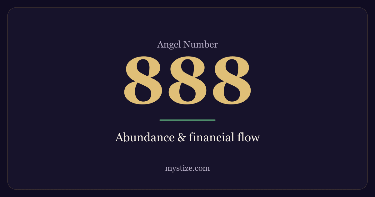 Angel number 888 — Abundance & financial flow