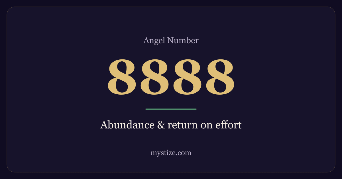Angel number 8888 — Abundance & return on effort