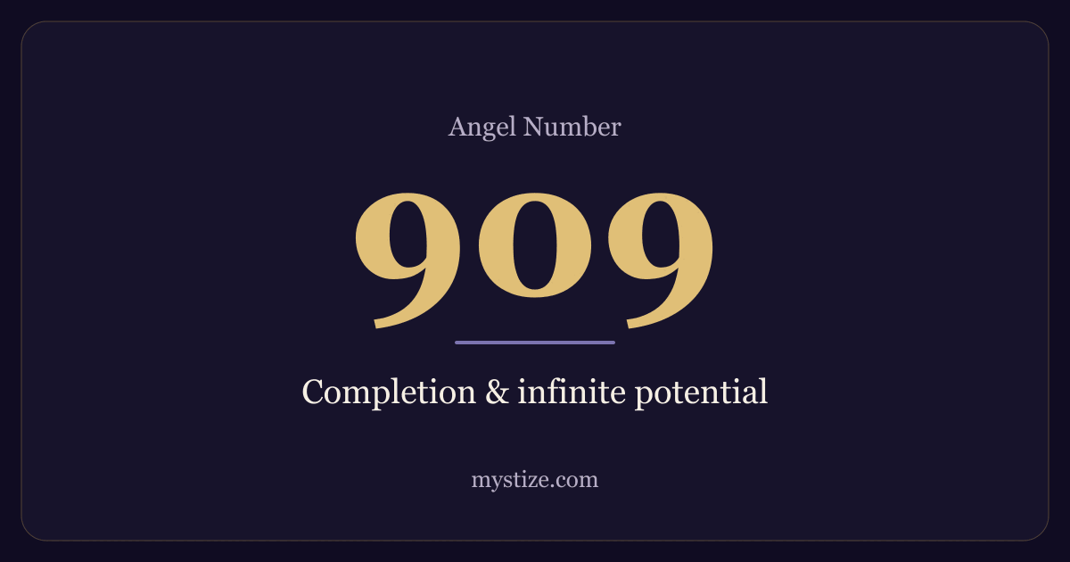 Angel number 909 — Completion & infinite potential