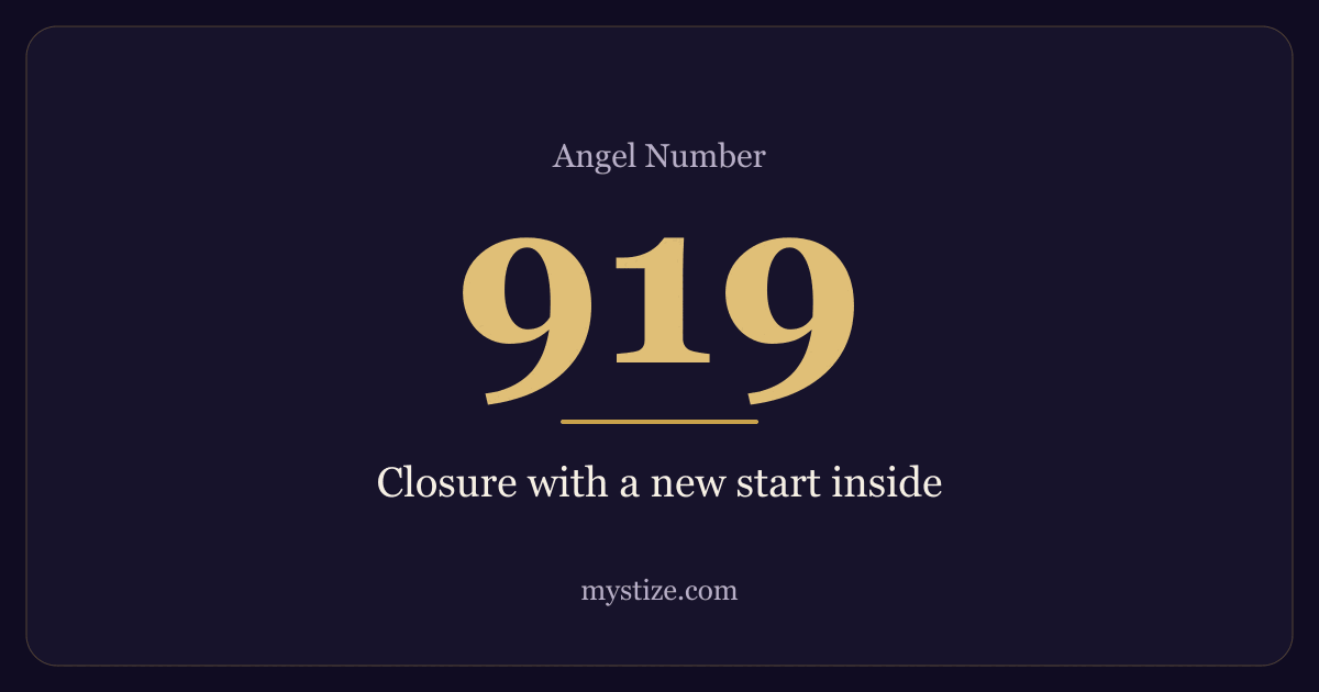 Angel number 919 — Closure with a new start inside