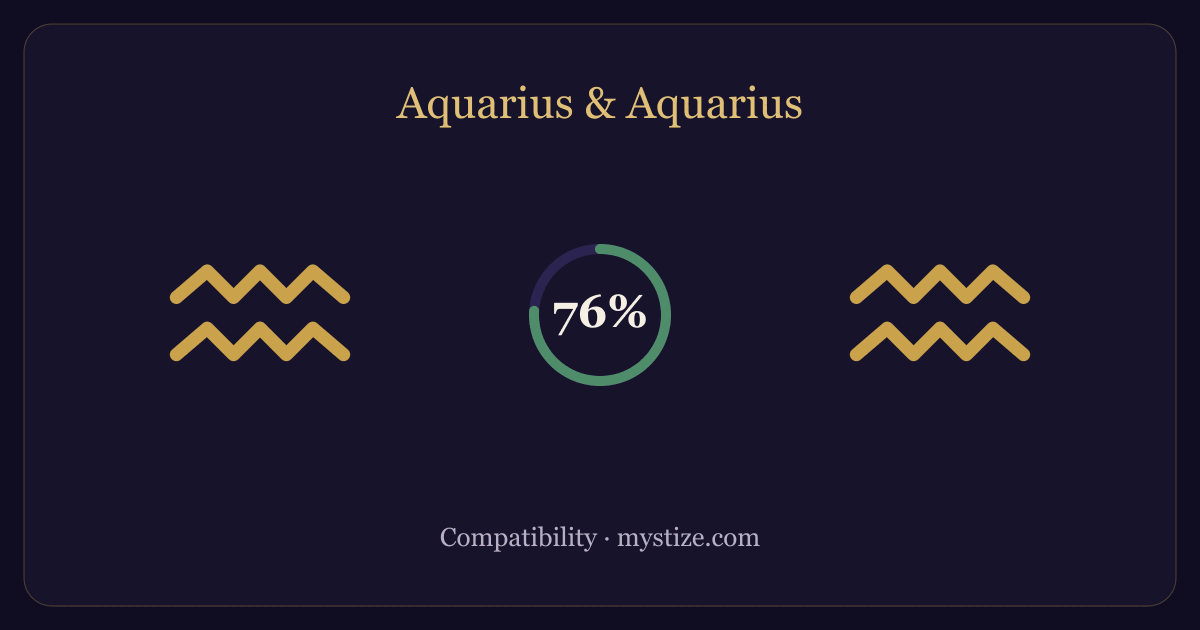 Aquarius and Aquarius compatibility — 76% match