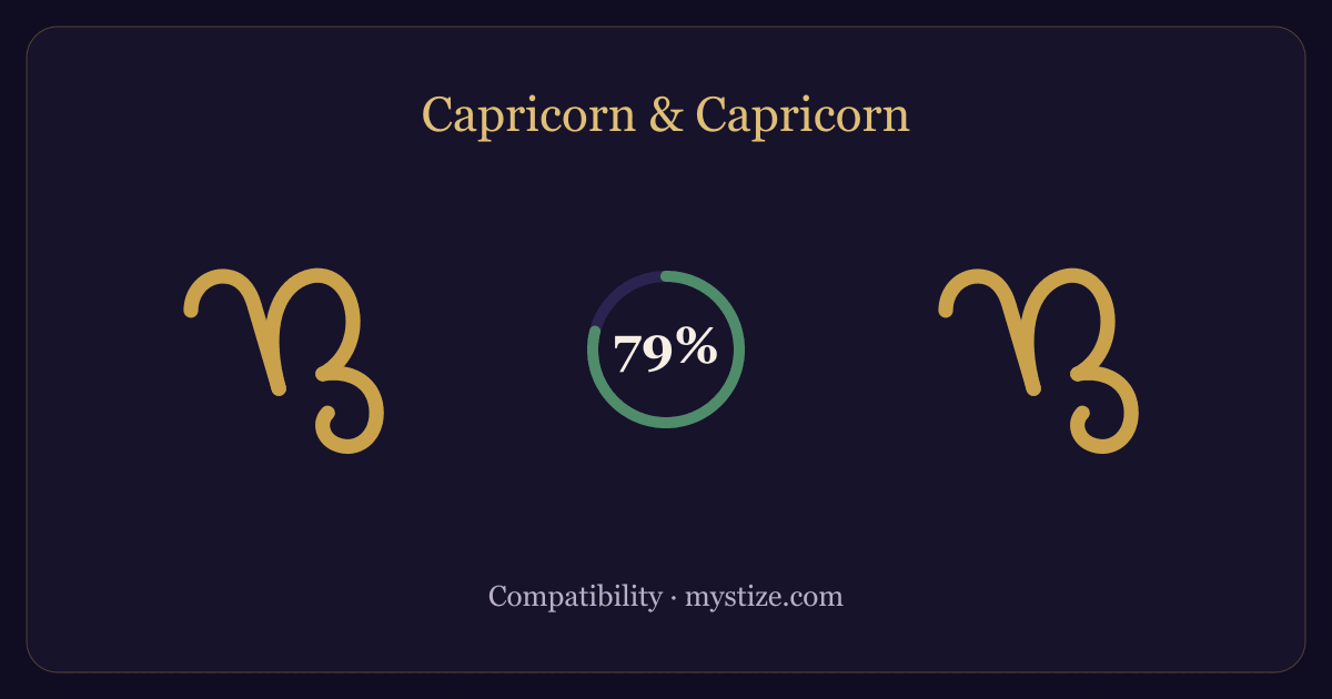 Capricorn and Capricorn compatibility — 79% match