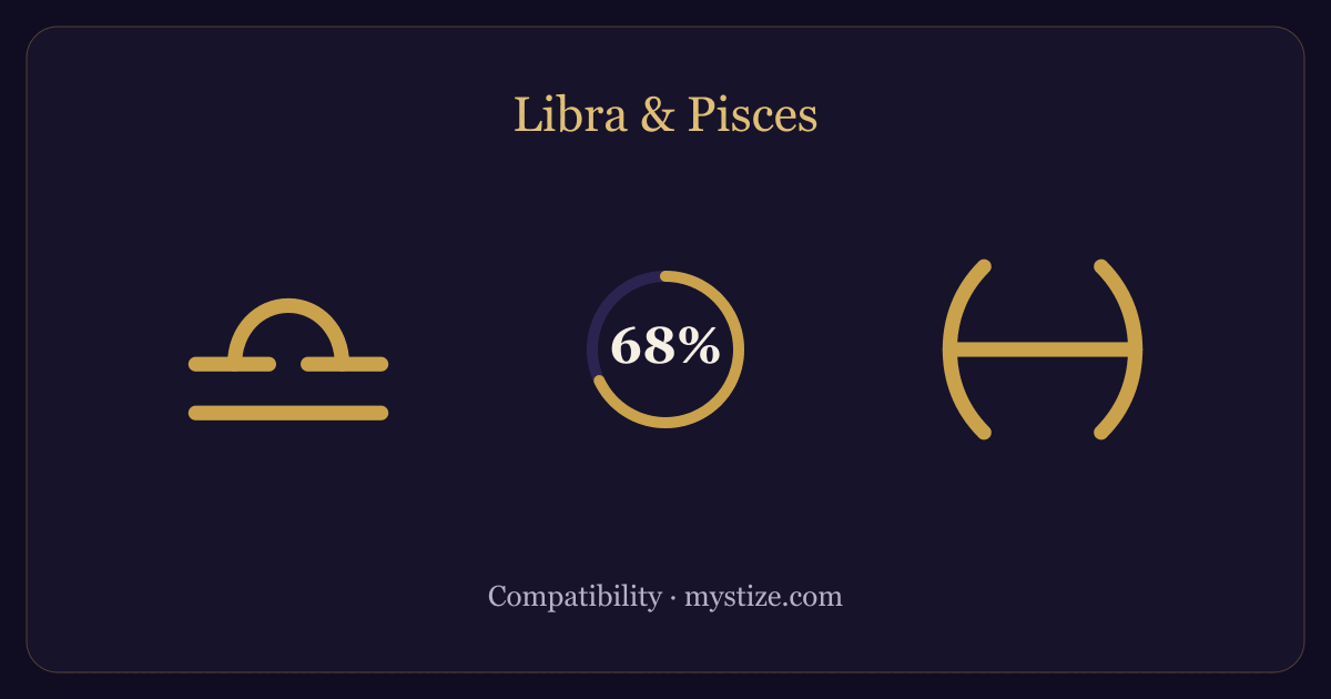 Libra and Pisces compatibility — 68% match