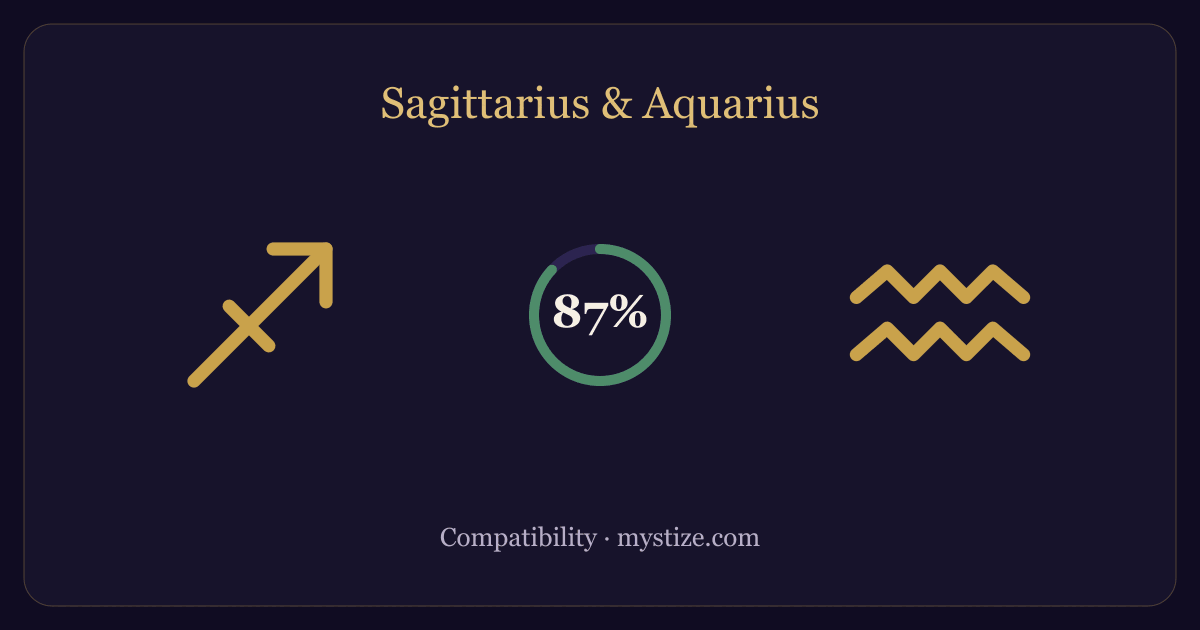 Sagittarius and Aquarius compatibility — 87% match