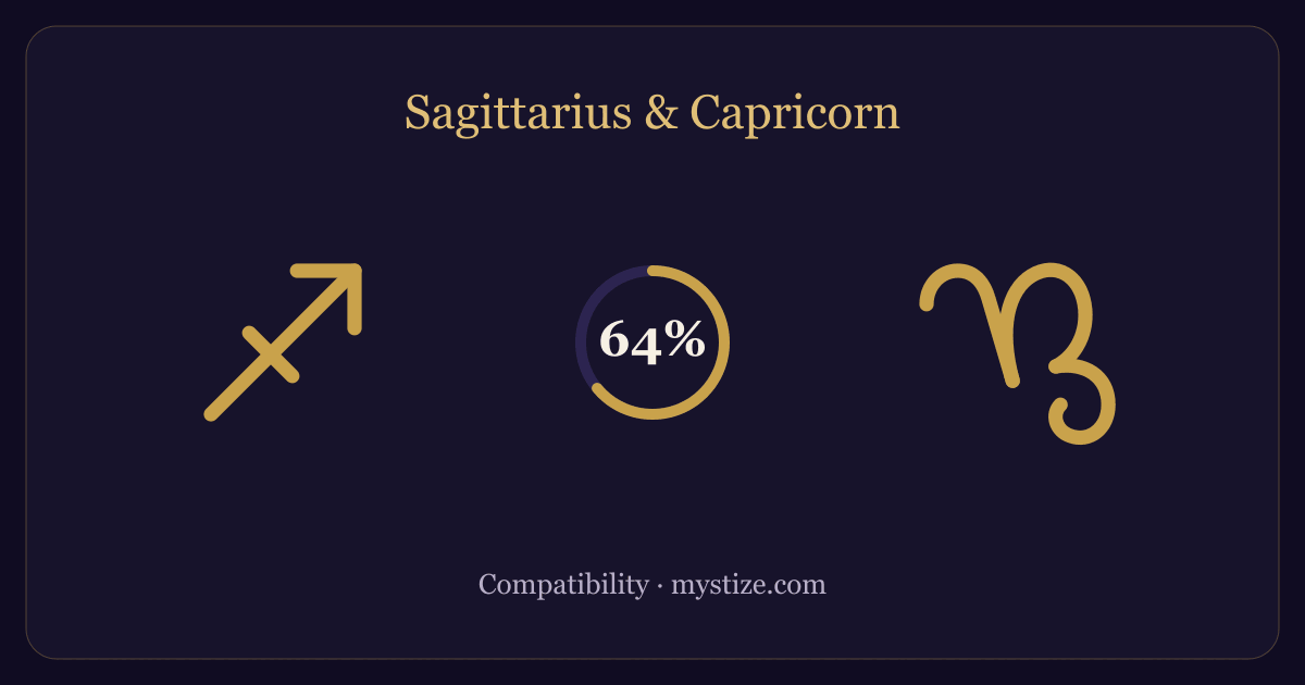 Sagittarius and Capricorn compatibility — 64% match