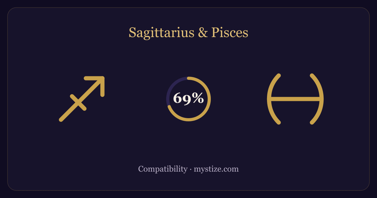 Sagittarius and Pisces compatibility — 69% match