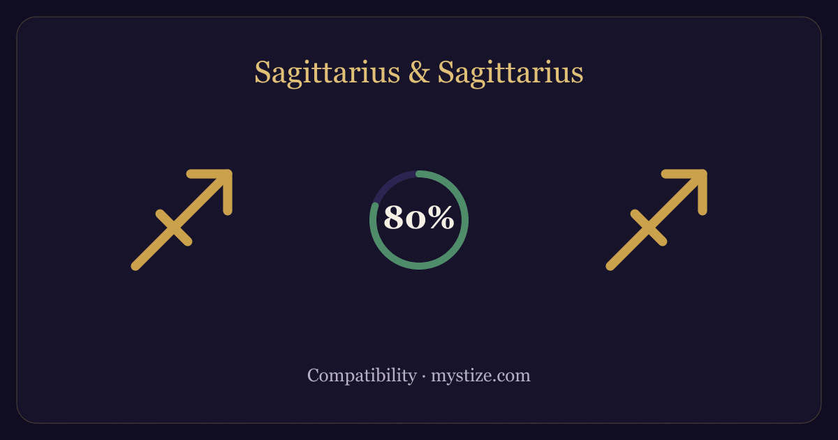 Sagittarius and Sagittarius compatibility — 80% match