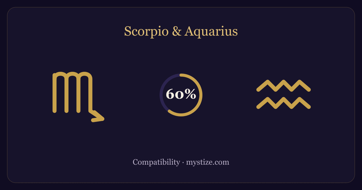 Scorpio and Aquarius compatibility — 60% match