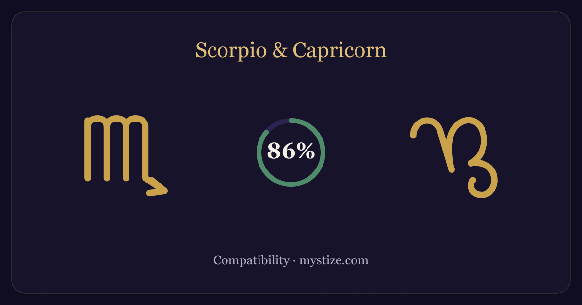 Scorpio and Capricorn compatibility — 86% match
