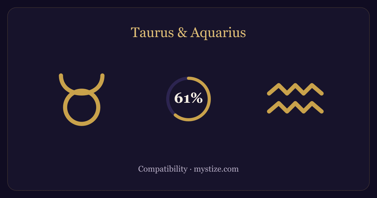 Taurus and Aquarius compatibility — 61% match