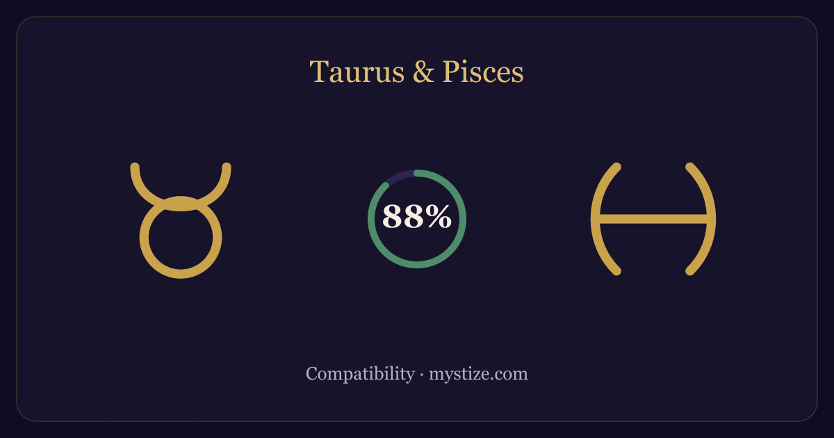 Taurus and Pisces compatibility — 88% match