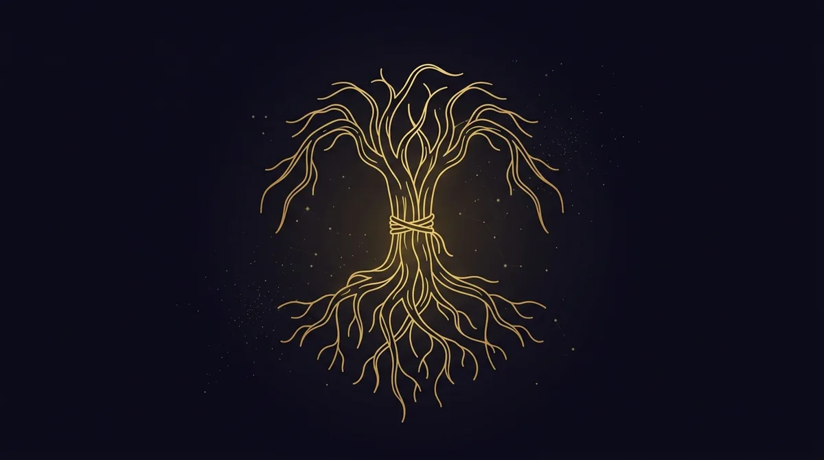 Mula nakshatra symbol — ruled by Ketu, deity Nirriti