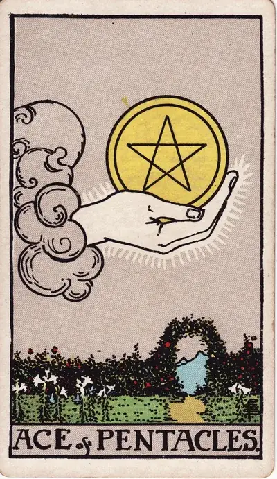 Ace of Pentacles — Rider–Waite–Smith tarot card