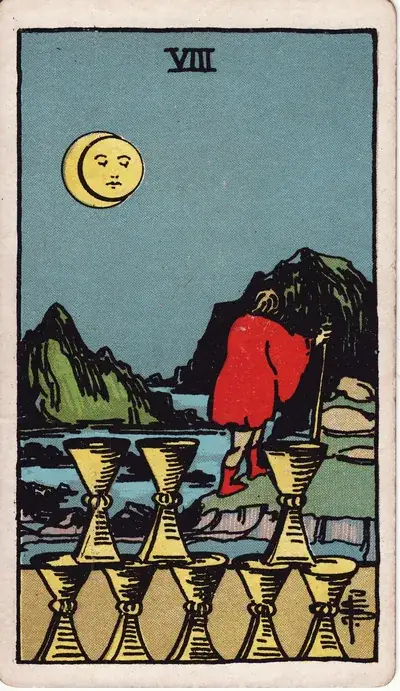 Eight of Cups — Rider–Waite–Smith tarot card
