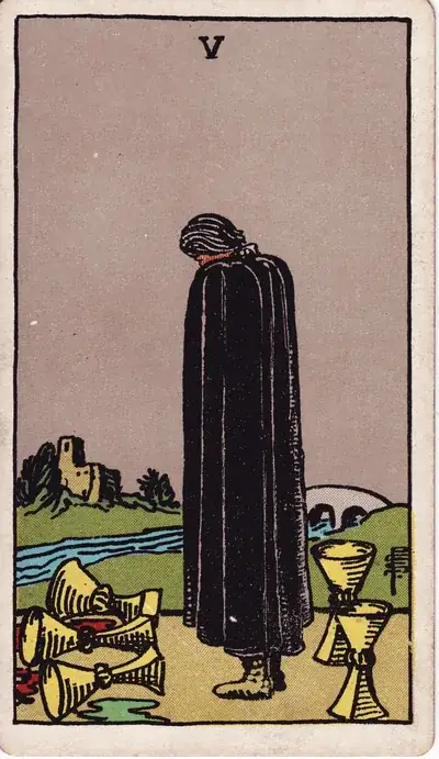 Five of Cups — Rider–Waite–Smith tarot card