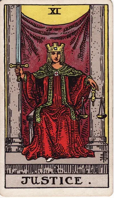 Justice — Rider–Waite–Smith tarot card
