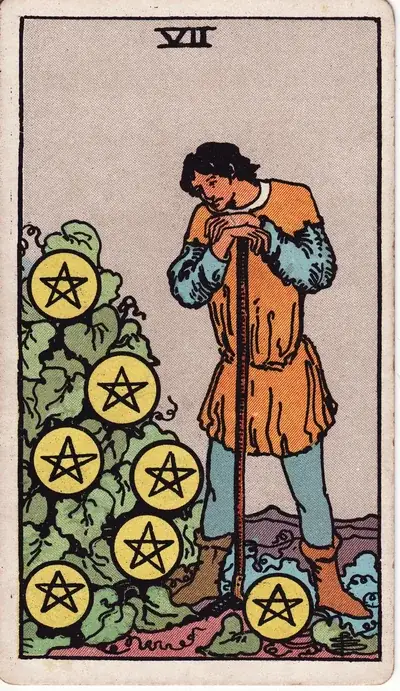 Seven of Pentacles — Rider–Waite–Smith tarot card