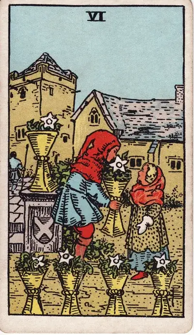 Six of Cups — Rider–Waite–Smith tarot card