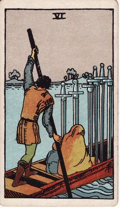 Six of Swords — Rider–Waite–Smith tarot card