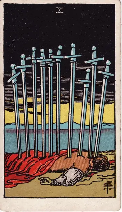 Ten of Swords — Rider–Waite–Smith tarot card