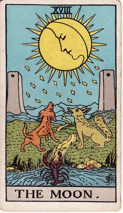 The Moon — Rider–Waite–Smith tarot card