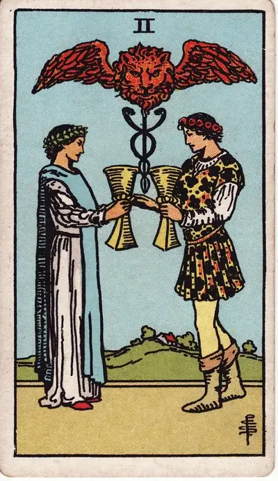 Two of Cups — Rider–Waite–Smith tarot card