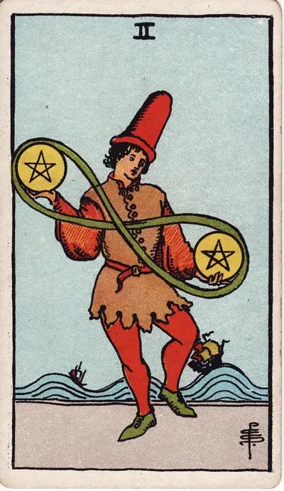 Two of Pentacles — Rider–Waite–Smith tarot card