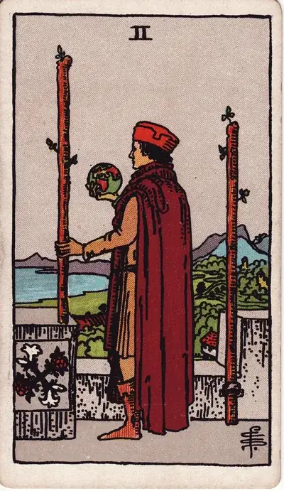 Two of Wands — Rider–Waite–Smith tarot card